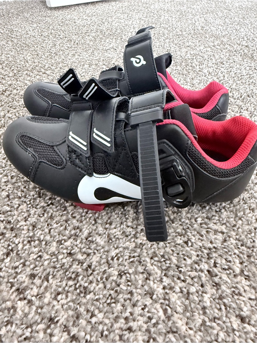 Peloton Black and Red Cycling Shoes